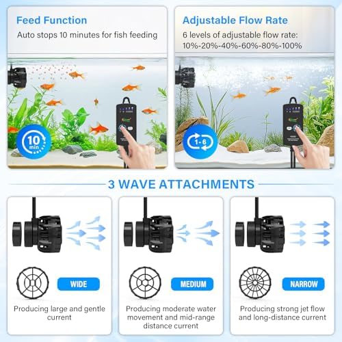 Hygger fish tank wave pump operating inside a small five to ten gallon freshwater setup