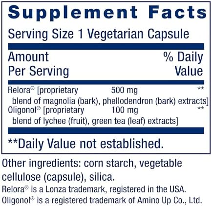 Life Extension Cortisol Stress Balance vegetarian capsules container side profile