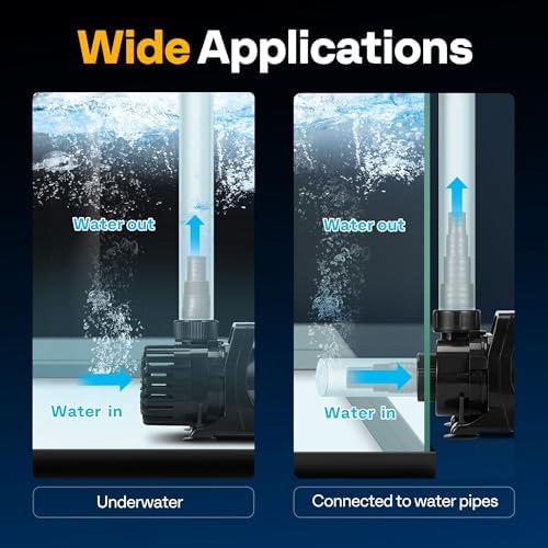 VIVOHOME submersible pump showing the different included water hose adapter nozzles.