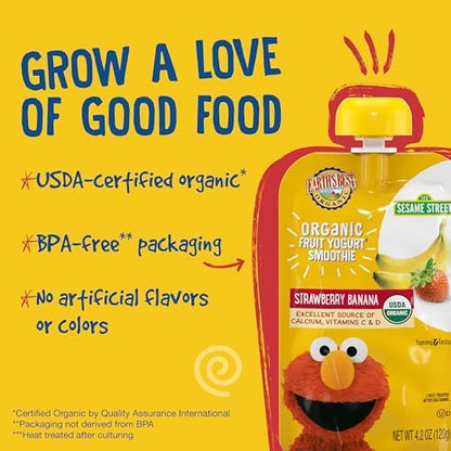 Resealable 4.2 ounce fruit yogurt smoothie pouch for kids