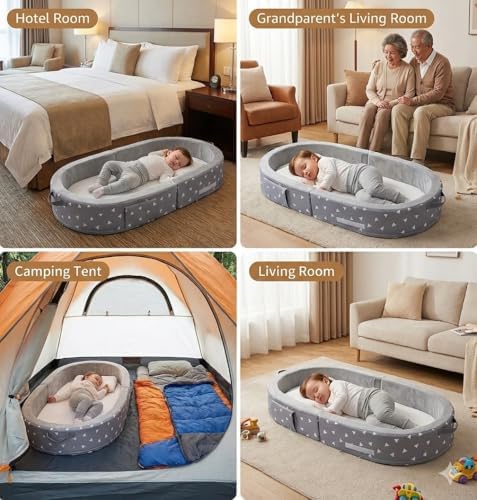 Mooedcoe kids foam sleeping cot with the velvet lining and quilted mattress cover visible.