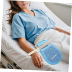 Side view of patient safety mitts designed to prevent self-extubation.