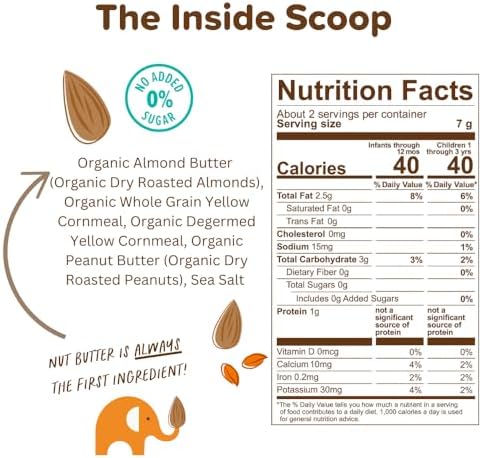 Puffworks organic peanut butter puffs individual single serve bag for baby allergen introduction.