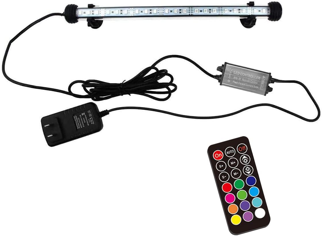 15 inches LED Aquarium Light, 2.5W Fish Tank Light Underwater Light Submersible Crystal Glass Lights, 21 LED Beads 12 Colors 19 Modes Brightness Adjustable Memory Function IP68 Waterproof - Image 9