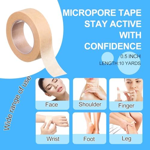 Hypoallergenic skin tape roll showing half inch width dimensions