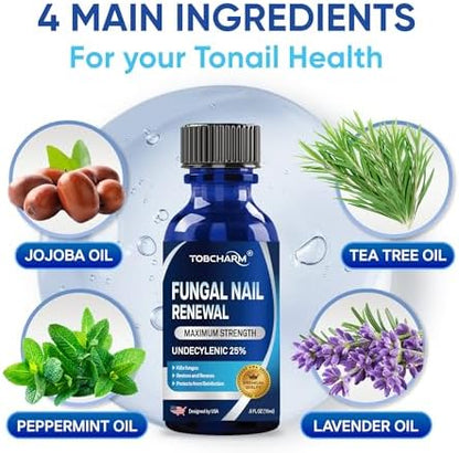 Imported USA nail fungus treatment for damaged and discolored toenails