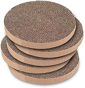 Best Pet Supplies 5-pack round cardboard cat scratcher stack