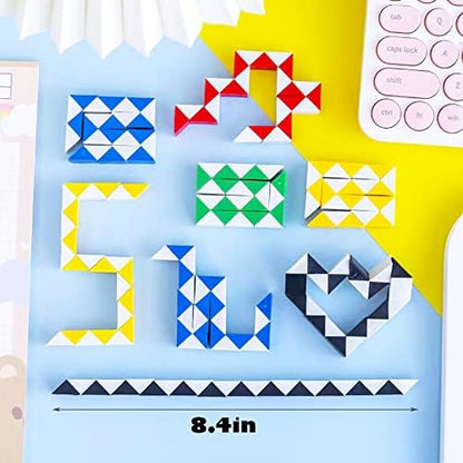 Bulk pack of twenty-four mini magic speed cubes arranged neatly for party favors