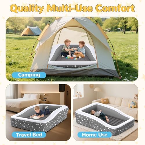 Deeteck child travel bed safety bumpers detailed view highlighting the roll off protection