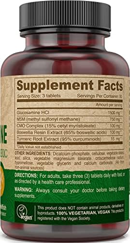DEVA Vegan Glucosamine-MSM-CMO & Turmeric Supplement - Gluten Free Plant Based Nutritional Supplement - 90 Tablets (Pack of 2) - Image 4
