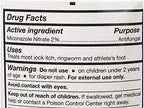 McKesson jock itch and athlete foot relief cream tube back view with drug facts.