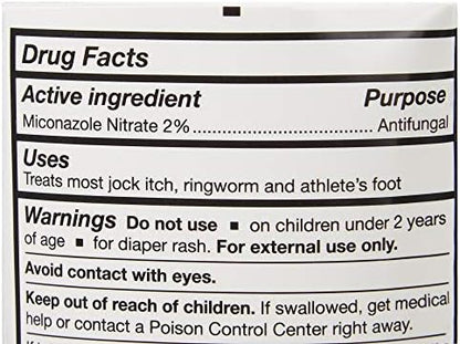 McKesson jock itch and athlete foot relief cream tube back view with drug facts.