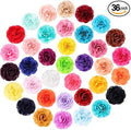 WILLBOND 36 Piece Dog Collar Accessory Set front view showcasing multicolored chiffon flowers for pet grooming.