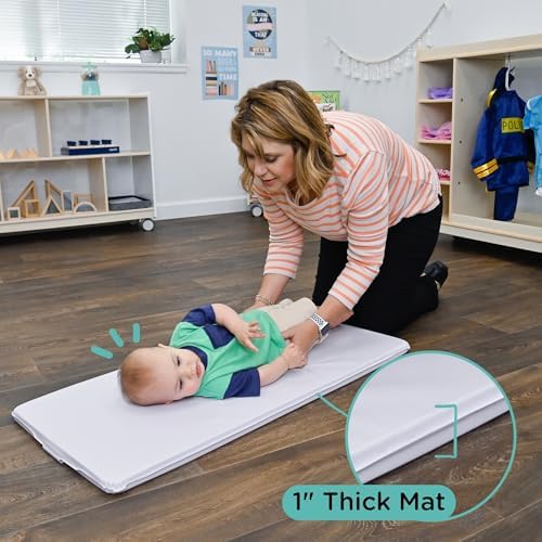 White waterproof changing pad for baby tables