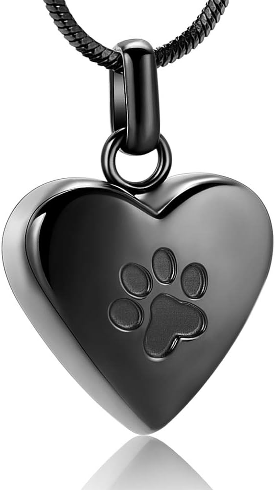 zeqingjw Pet Cremation Jewelry for Ashes Pendant Paw Print Pet Heart Urn Necklace Memorial Keepsake Jewelry for Pet/Dog's/Cat's Ashes - Image 15