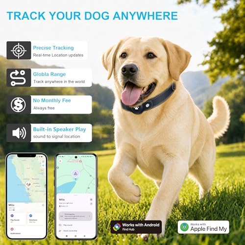 Bonso anti lost pet GPS tracker deep blue leather band texture detail.