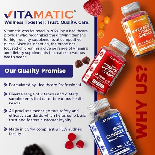 Vitamatic 90 natural peach flavored antioxidant gummies dietary supplement container