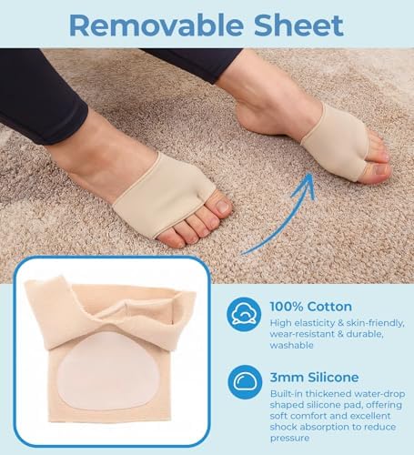 Two pairs of MasterMo beige metatarsal pads displayed to show washable durable fabric.