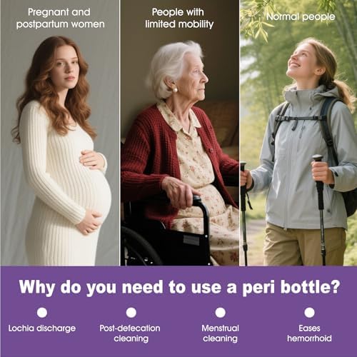 HVLVOYG 17 Ounce purple peri bottle with angled nozzle for recovery