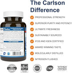 Carlson Cod Liver Oil 100 Softgels packaging supplement facts panel.