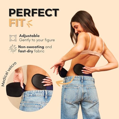 Side view of the low-profile SIIL colostomy belt for women demonstrating its slim and discreet under-clothing fit.
