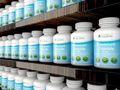 Purely Holistic Potassium Chloride non-GMO vegetarian mineral pills for healthy muscle contraction