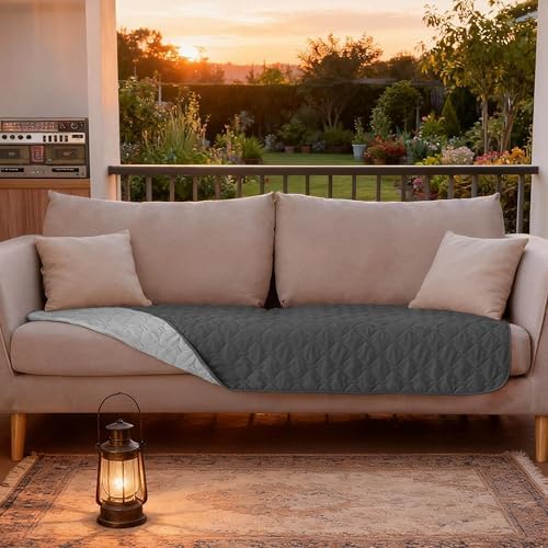 A large dog resting comfortably on the water resistant diamond pattern surface.