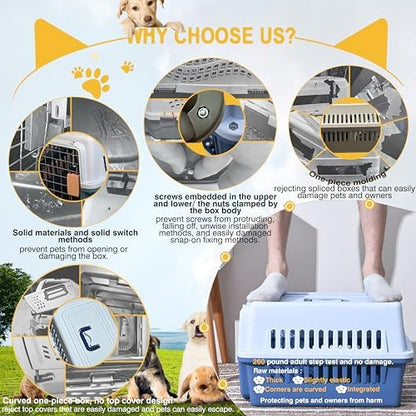 AGANS durable pet travel container assembly screws view