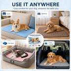 Pawlabs Cooling self cooling mat demonstrating its machine washable fabric construction.