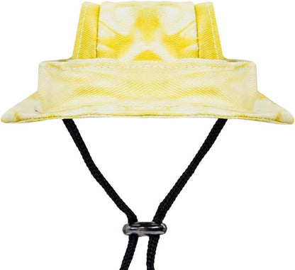 Dogs and Cats Sunshade Anti-Strangulation Hat Anti-Peeling Ears Adjustable Rope Buckle Bucket Hat Pet Supplies (Bright Pink, Medium) - Image 9