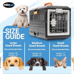 Mirapet hard sided pet kennel top handle view for secure portable transport