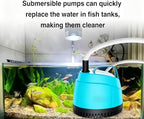 WUCIOOO hydroponic water pump highlighting the compact design and sturdy top carry handle