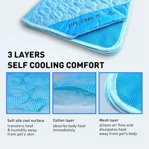 Inspector Tail non toxic gel free cooling blanket folded on a living room sofa