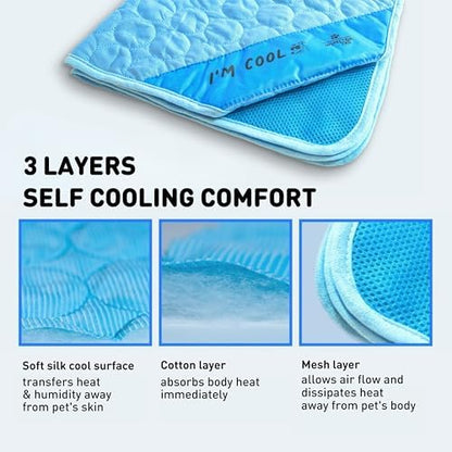 INSPECTOR TAIL Dog Cooling Mat - No Freeze Needed, Self-Cooling Pad for Extra Large Dogs, Washable Portable for Crate Kennel Car Sofa Bed Floor, Indoor Outdoor Summer Use, 47"x31" with Carry Bag - Image 4