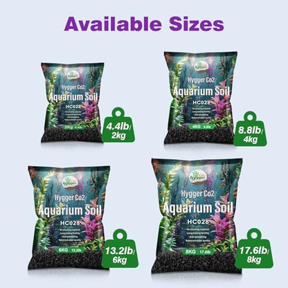 Hygger CO2 imported aquarium soil nutrition label