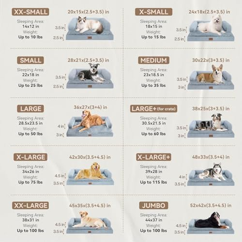 Large Dog Bed Orthopedic Washable - Beds Bolster - Medium XL XLarge Big Dogs - Memory Foam Couch Sofa - Waterproof with Removable Cover - Image 4