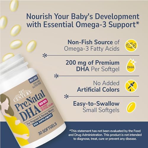 Authentic USA imported 21st Century PreNatal Omega 3 softgels product packaging