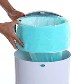 Side angle of the 8 pack premium cat litter bag refills showcasing the compact storage design.