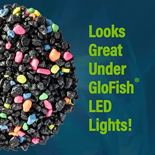 Aquarium substrate base layout with neon decorations