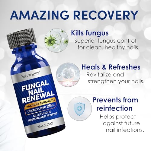 VTROUY antifungal solution targeting nail discoloration splitting and crumbling presentation