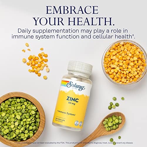 Solaray Zinc 50 Milligrams chelated vegan capsules close up