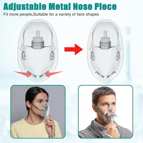 Adjustable adult oxygen mask for home healthcare and emergency support.