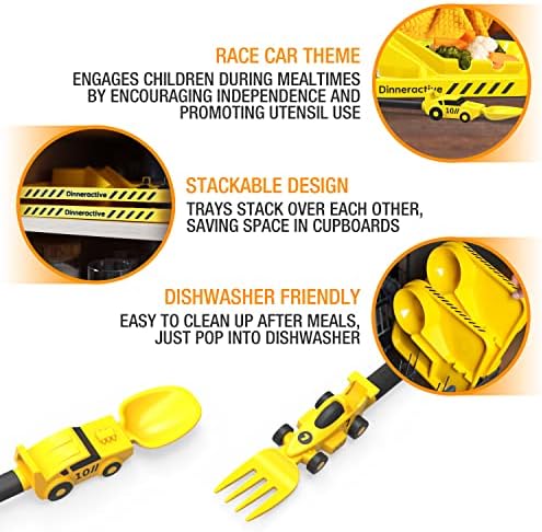 Dinneractive 3-piece race car dinnerware set in packaging