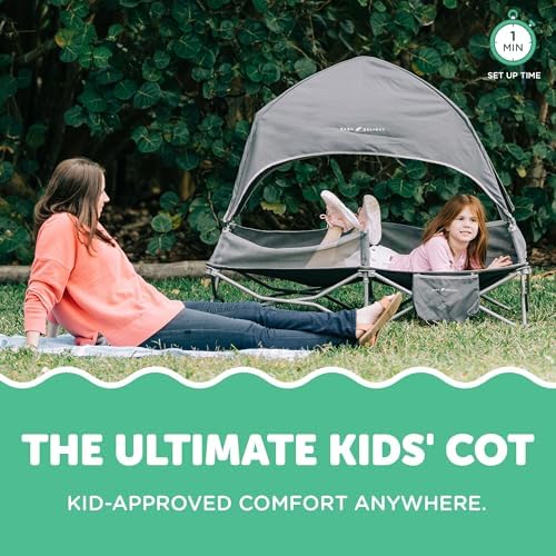 Baby Delight toddler travel bed folded compactly inside its matching grey carry bag