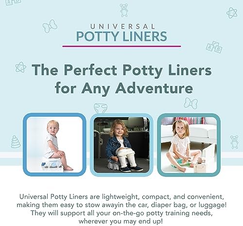 Comparison of Kalencom potty liners next to a portable potty seat