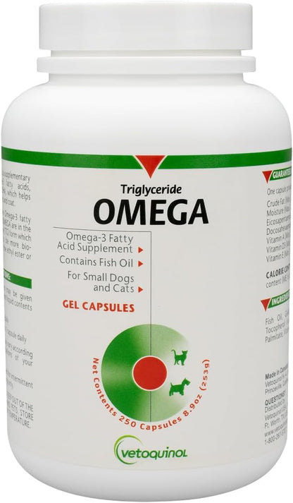 Vetoquinol Triglyceride Omega - Fish Oil for Dogs & Cats - Supports Healthy Skin, Coat & Normal Immune Response - Supplement with Vitamin Blend for Heart, Eye, Bone & Muscle Support - 60 Capsules - Image 9