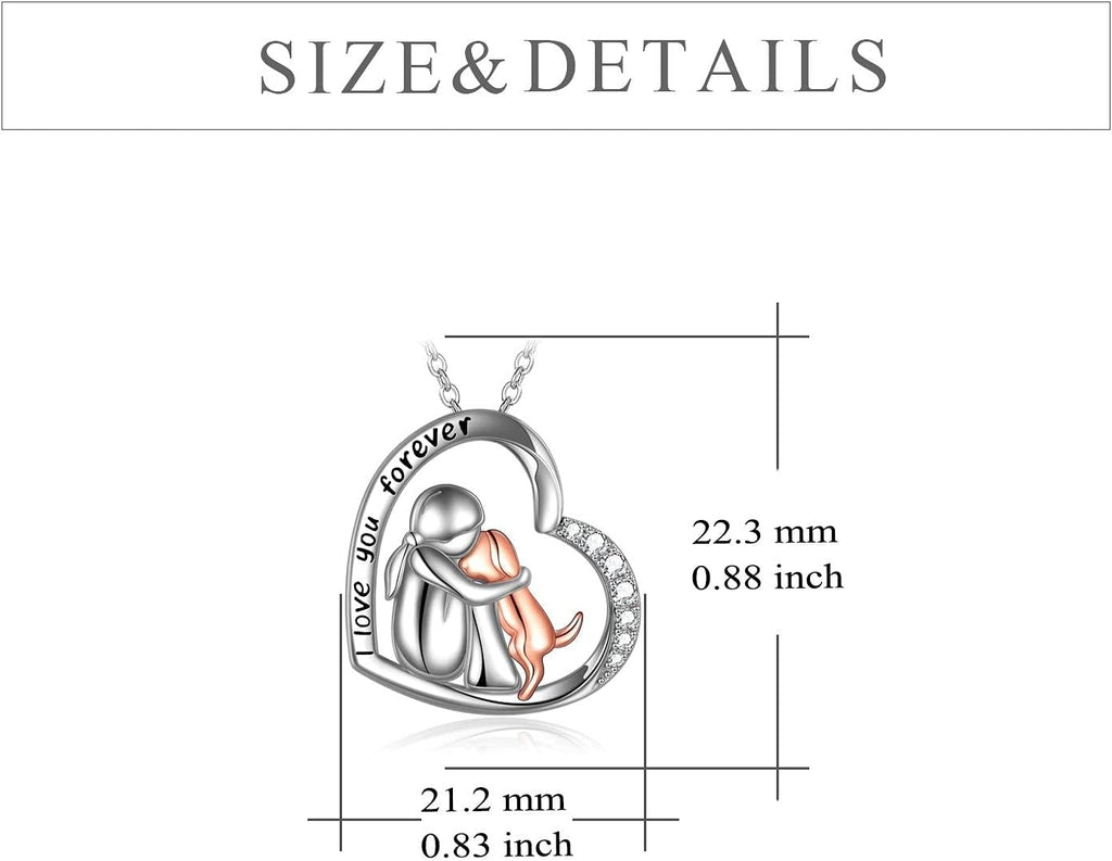 YFN S925 dog mom jewelry gift set with engraved text detail