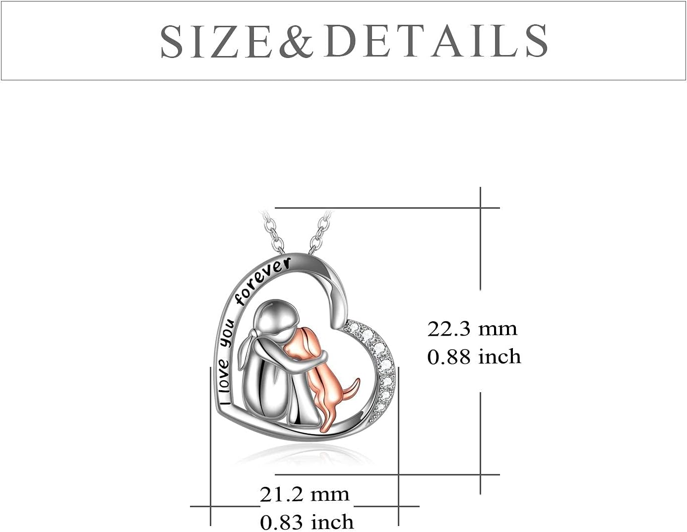 YFN S925 dog mom jewelry gift set with engraved text detail