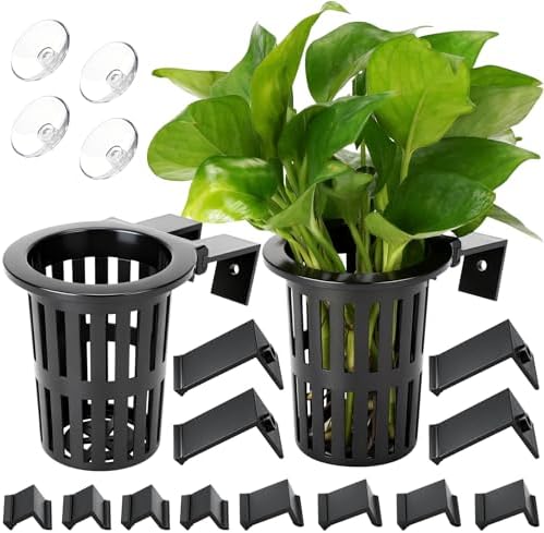Borlech fish tank planter baskets showing side slits for aquatic root water circulation.
