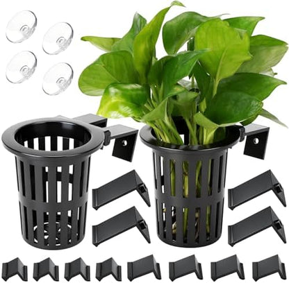 Borlech fish tank planter baskets showing side slits for aquatic root water circulation.